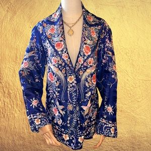 Vintage Embroidered Silk Jacket